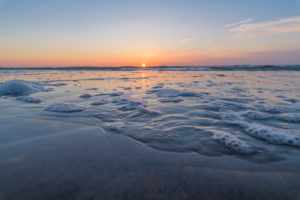 Beach at sunset, Calais, Pas-de-Calais, Hauts-de-France, France Beach at sunset, Calais, Pas-de-Calais, Hauts-de-France, France